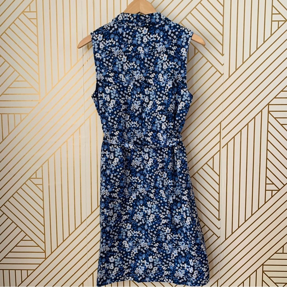 Tommy Hilfiger floral shirt dress pockets collared collar sleeveless buttons 10 - Picture 9 of 10